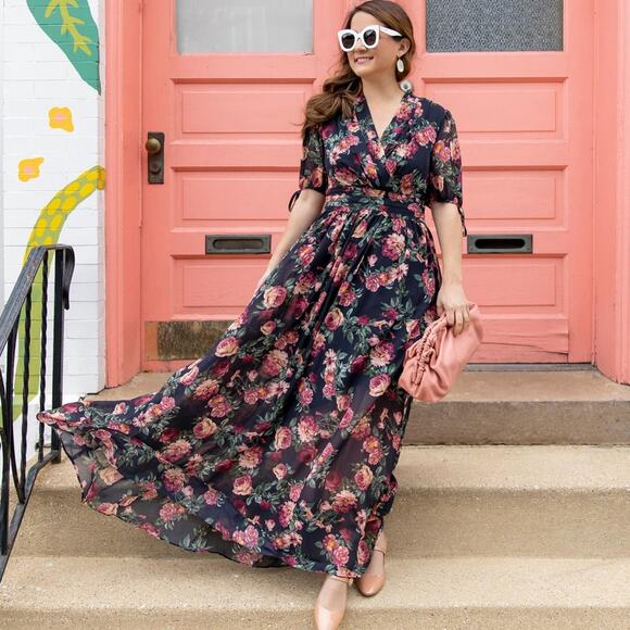 GAL MEETS GLAM NWT Collection Floral Maxi Dress – Size 10 - Picture 1 of 15